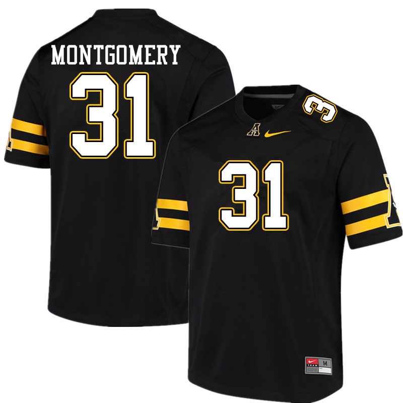 Men #31 Gabe Montgomery Appalachian State Mountaineers College Football Jerseys Sale-Black